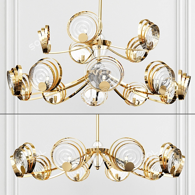 Elegant Golden ISTAN Chandelier 3D model image 2