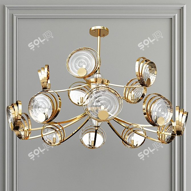 Elegant Golden ISTAN Chandelier 3D model image 3
