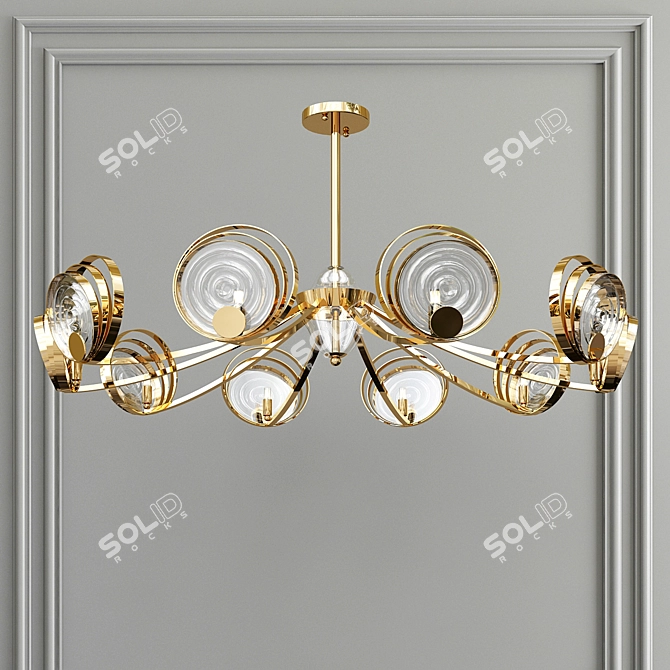 Elegant Golden ISTAN Chandelier 3D model image 4