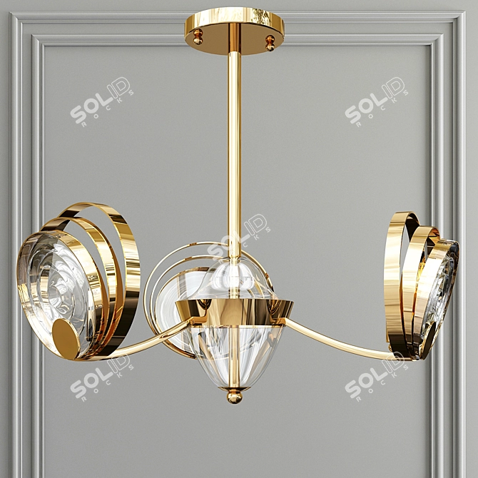 Elegant Golden ISTAN Chandelier 3D model image 5