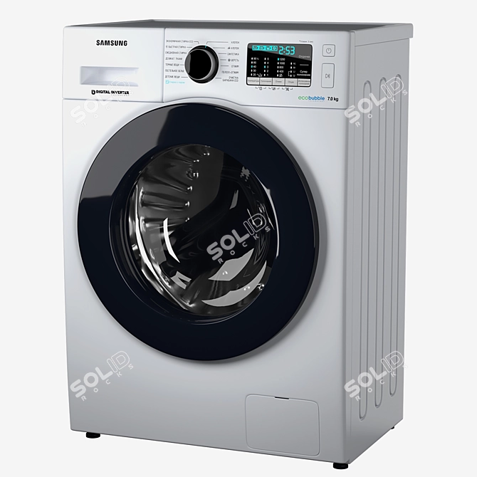 Samsung WW70J52E02W, Slim Washing Machine 3D model image 3