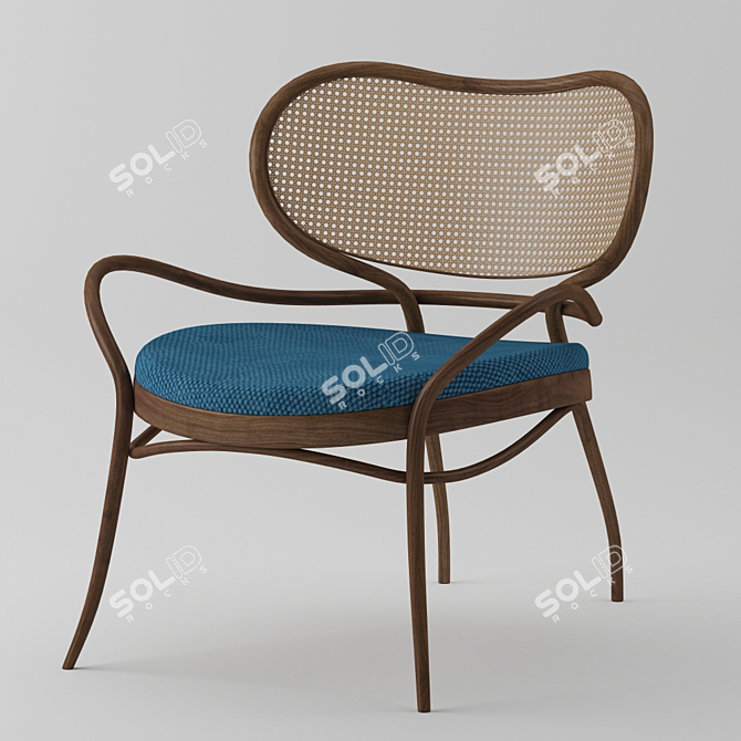 Nigel Coates Lehnstuhl Chair: Sophisticated Design with Refined Cane Backrest 3D model image 1