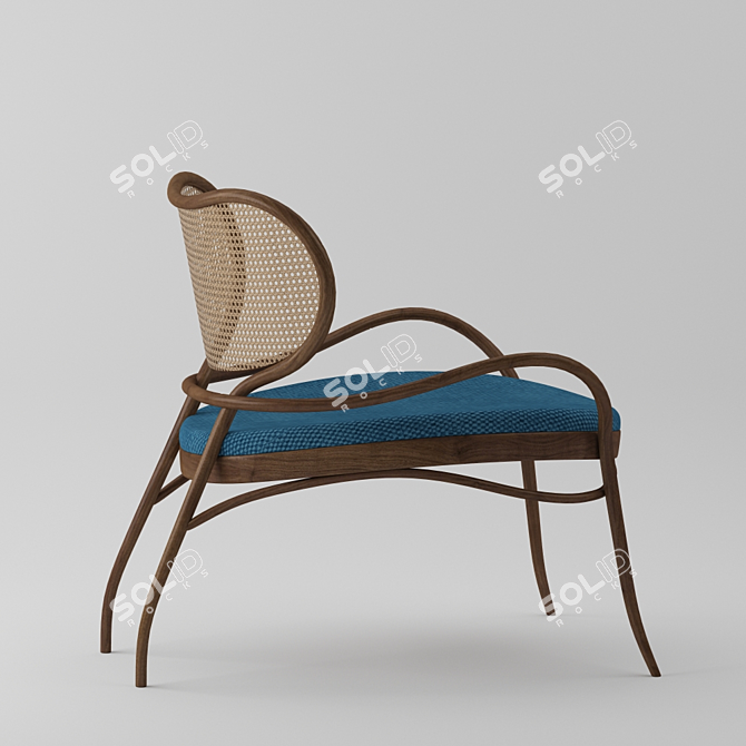 Nigel Coates Lehnstuhl Chair: Sophisticated Design with Refined Cane Backrest 3D model image 2