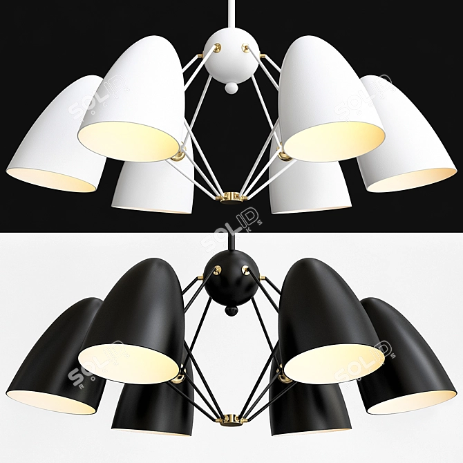 JLYLITE 6-Light Sputnik Pendant 3D model image 1