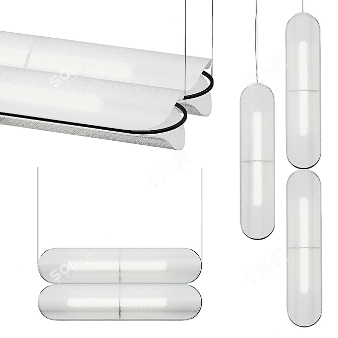 Modern Minimalist Vale Pendant 3D model image 1