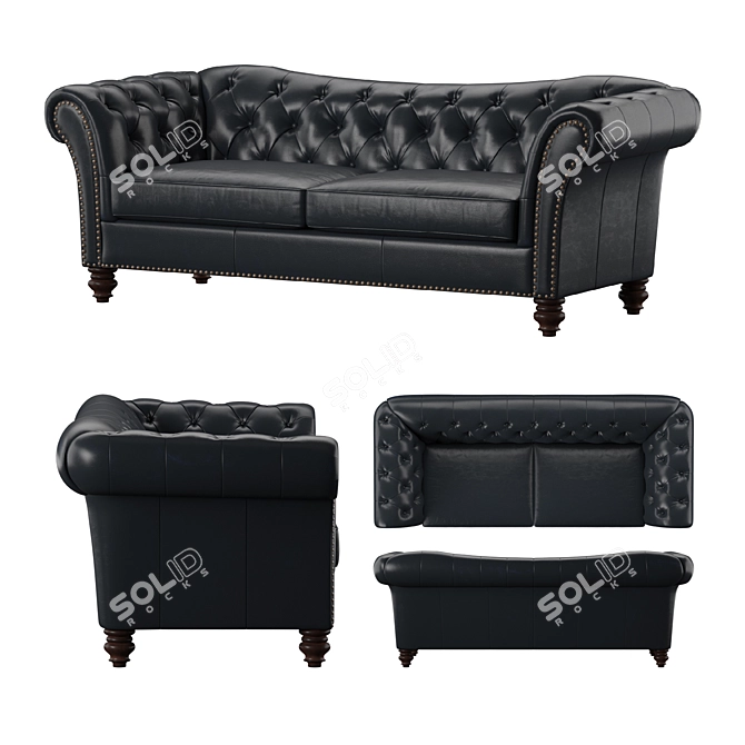 Classic Chesterfield Sofa 3D model image 1