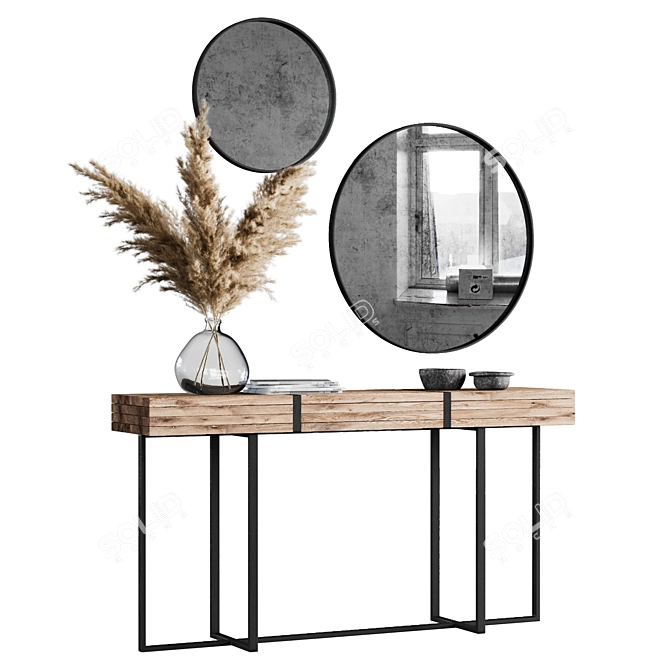 Pampas & Console Decoration Set - Elegant and versatile 3D model image 2