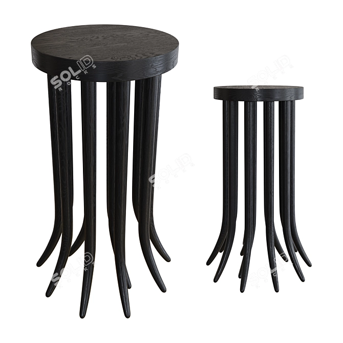 Luxury Kellywearstler Drexel Side Table 3D model image 1