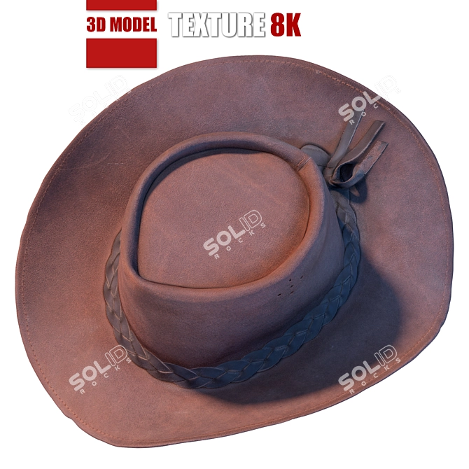 Premium Leather Hat: High-resolution, Retopologized Model 3D model image 2