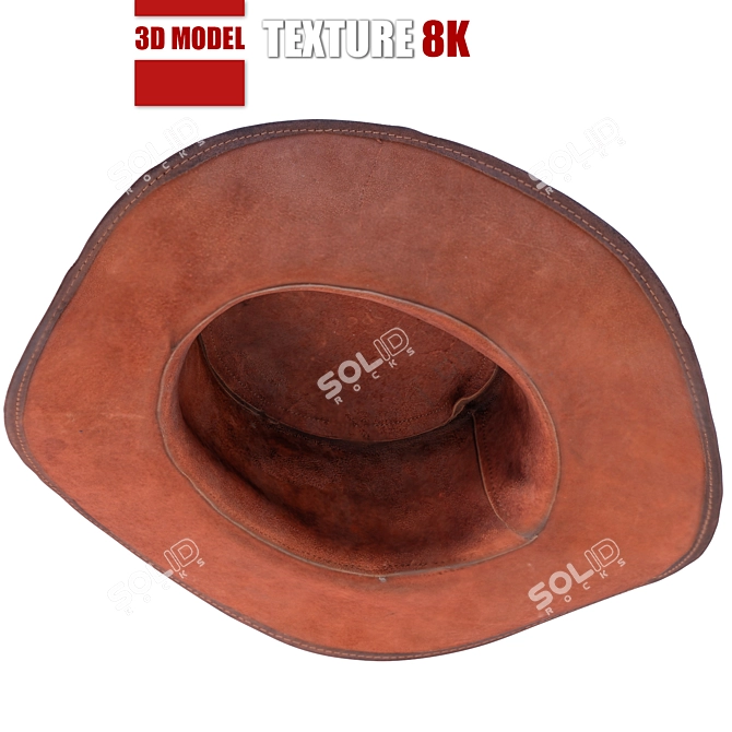 Premium Leather Hat: High-resolution, Retopologized Model 3D model image 3