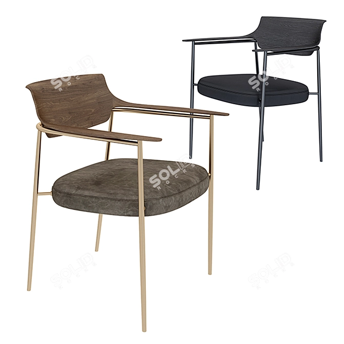 Modern Ella Dining Chair 3D model image 1