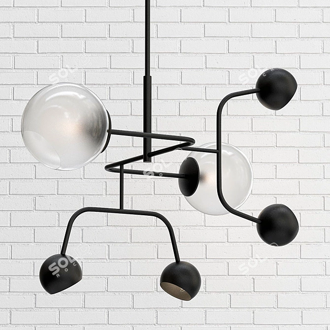 Enchanting Lunar Light Pendant 3D model image 2