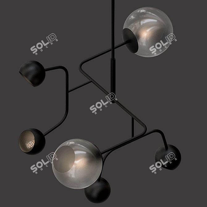 Enchanting Lunar Light Pendant 3D model image 3