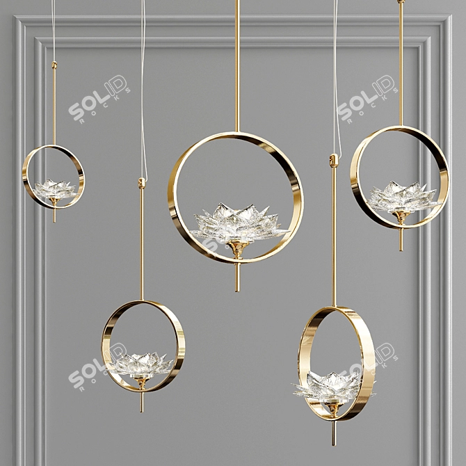 Ethereal Blooms Pendant Light 3D model image 1