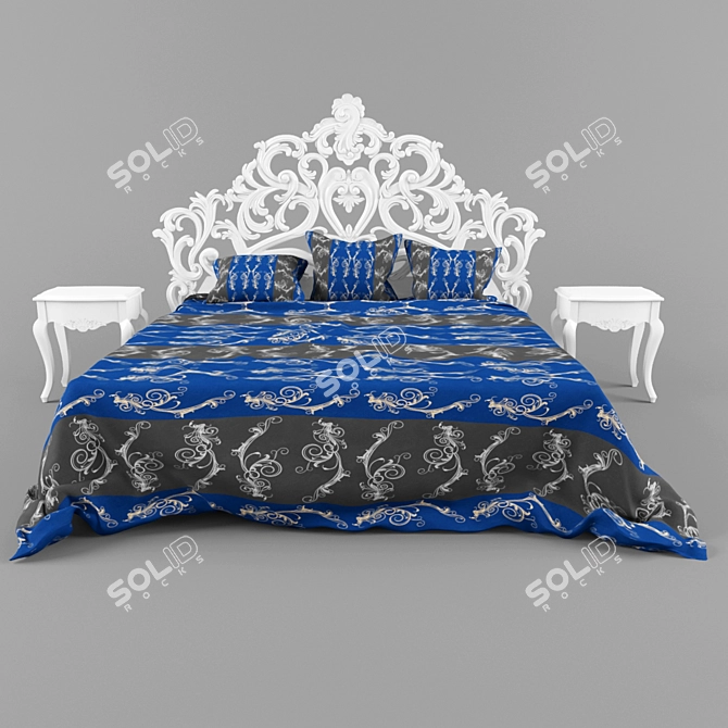 Elegant Dream Bed 3D model image 1