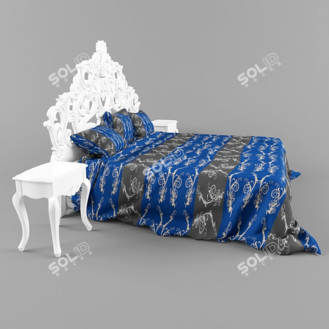 Elegant Dream Bed 3D model image 2