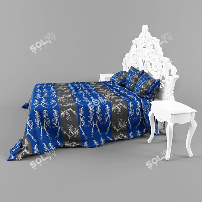 Elegant Dream Bed 3D model image 3