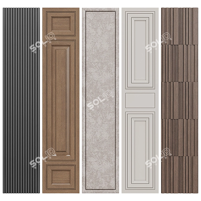 Modern Smooth Wall Panels 3D model image 1