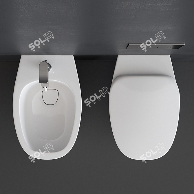 Ideal Standard Dea Wall-Hung WC & Bidet Set 3D model image 4