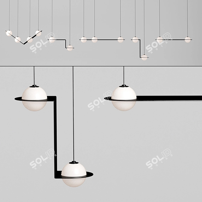 Elegant Laurent Suspension Lights 3D model image 2