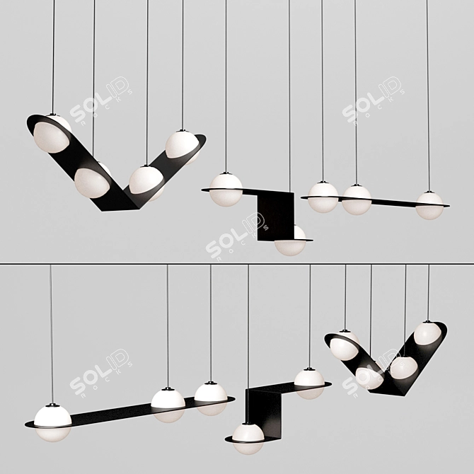 Elegant Laurent Suspension Lights 3D model image 4