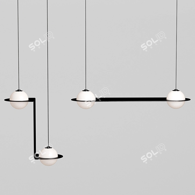 Elegant Laurent Suspension Lights 3D model image 5