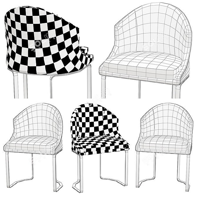 Elegance Redefined: Daphne Longhi Sofa 3D model image 2