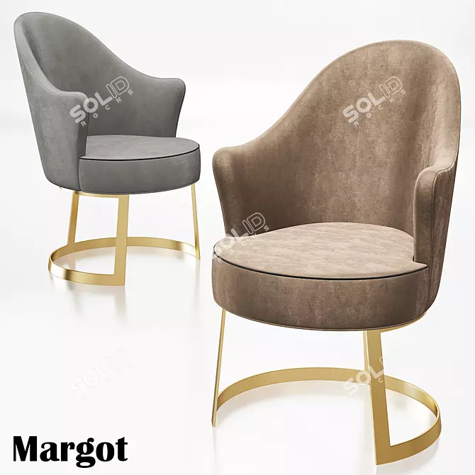 Elegant Margot Longhi Armchair 3D model image 1