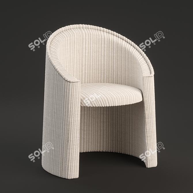 ElegaCozy Husk Armchair 3D model image 5