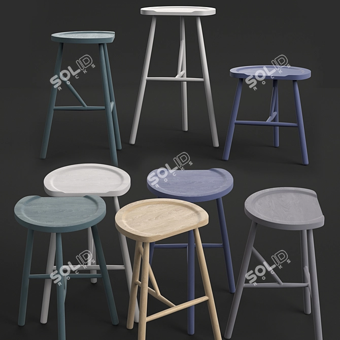 Sleek Puccio Stool: Impeccable Design 3D model image 2