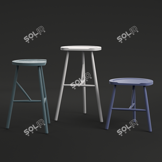 Sleek Puccio Stool: Impeccable Design 3D model image 4