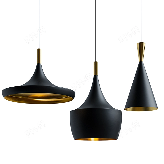 Modern Pendant Light Set 3D model image 1