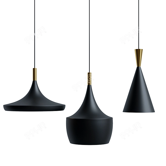 Modern Pendant Light Set 3D model image 2