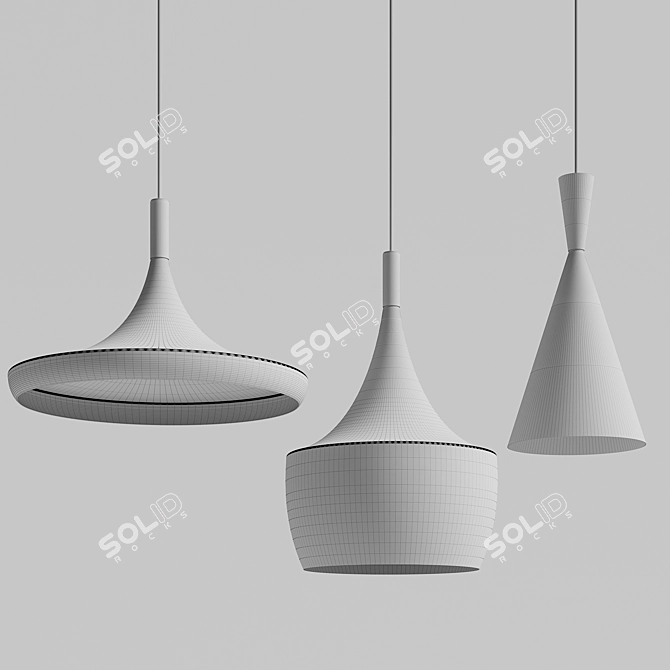 Modern Pendant Light Set 3D model image 3