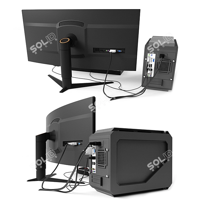 Ultimate Gaming Bundle: Monitor, PC, Mouse, Keyboard 3D model image 2