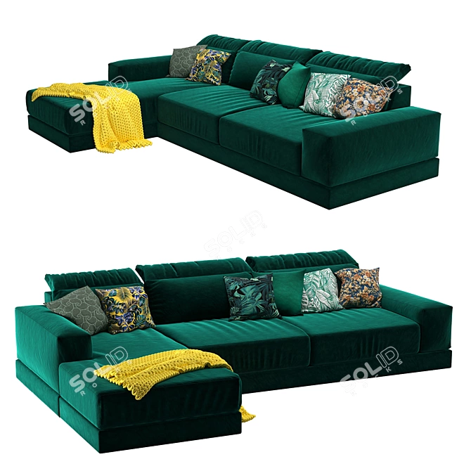 Hawaiian Ruby Sofa: Tropical Paradise 3D model image 1