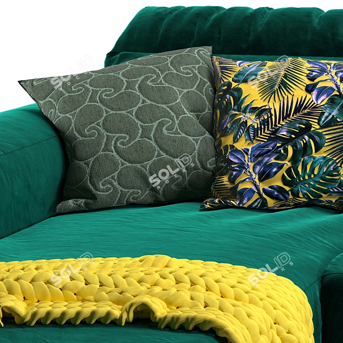 Hawaiian Ruby Sofa: Tropical Paradise 3D model image 2