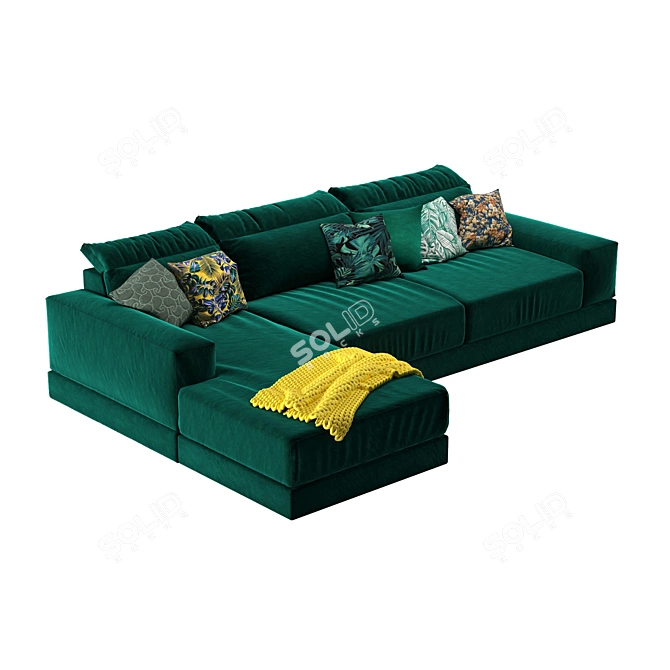 Hawaiian Ruby Sofa: Tropical Paradise 3D model image 3