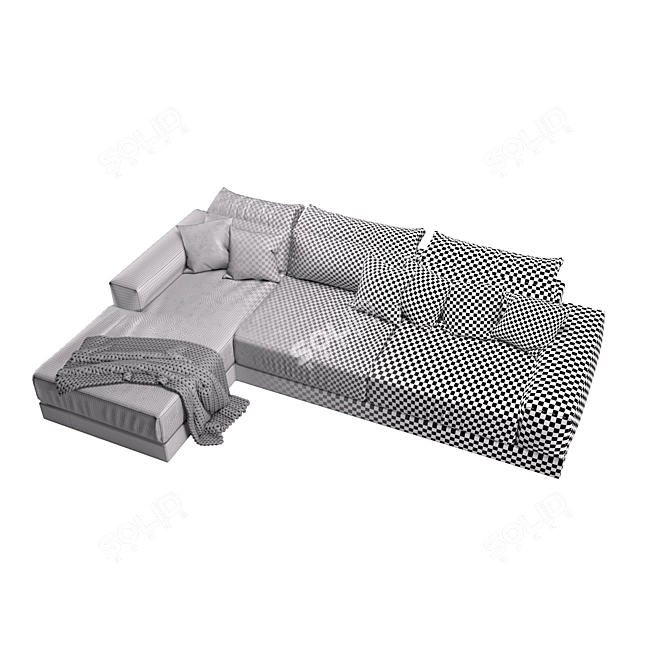 Hawaiian Ruby Sofa: Tropical Paradise 3D model image 4