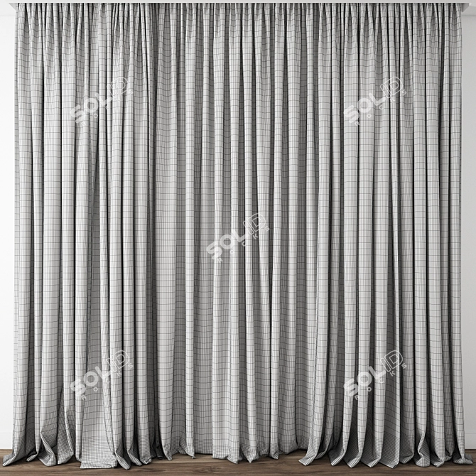 Elegant Curtain Design 3D model image 3