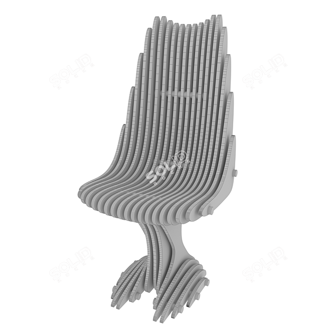 Elegant Parametric Plywood Chair 3D model image 3
