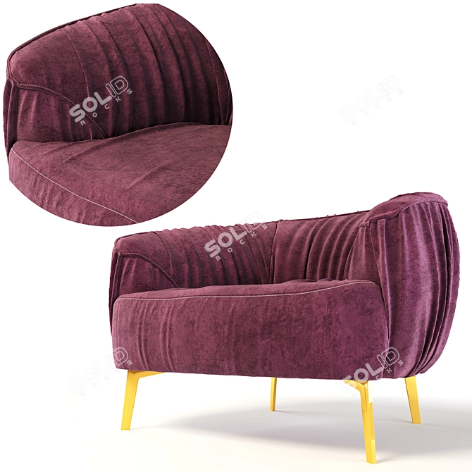 Luxury Borzalino Sigmund Armchair 3D model image 1