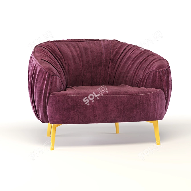 Luxury Borzalino Sigmund Armchair 3D model image 2