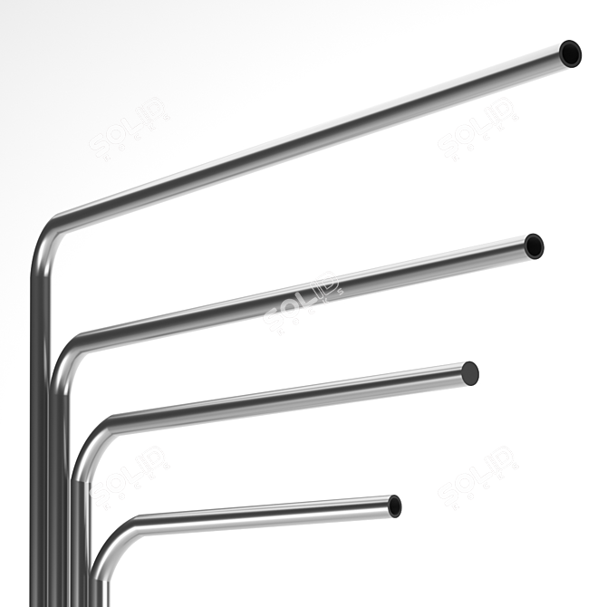 Italian Chrome Floor Lamp: Goffredo Reggiani 3D model image 4