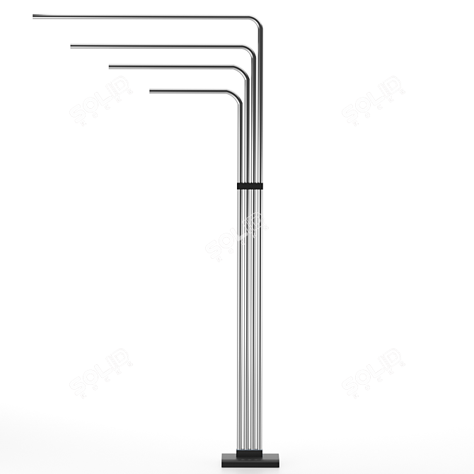 Italian Chrome Floor Lamp: Goffredo Reggiani 3D model image 5