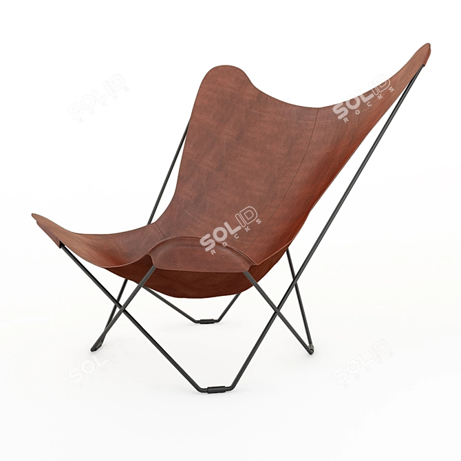 Elegant Mariposa Leather Chair 3D model image 1