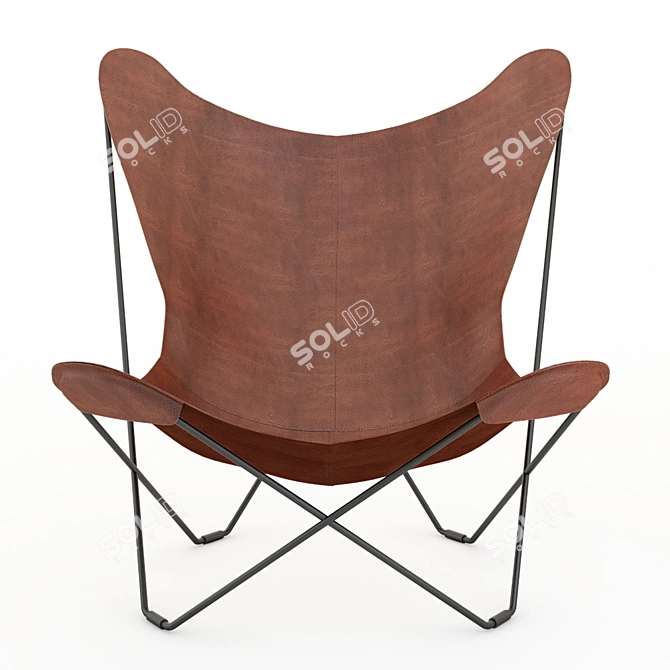 Elegant Mariposa Leather Chair 3D model image 2