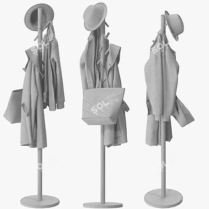 Naula Modern Coat Rack 3D model image 5