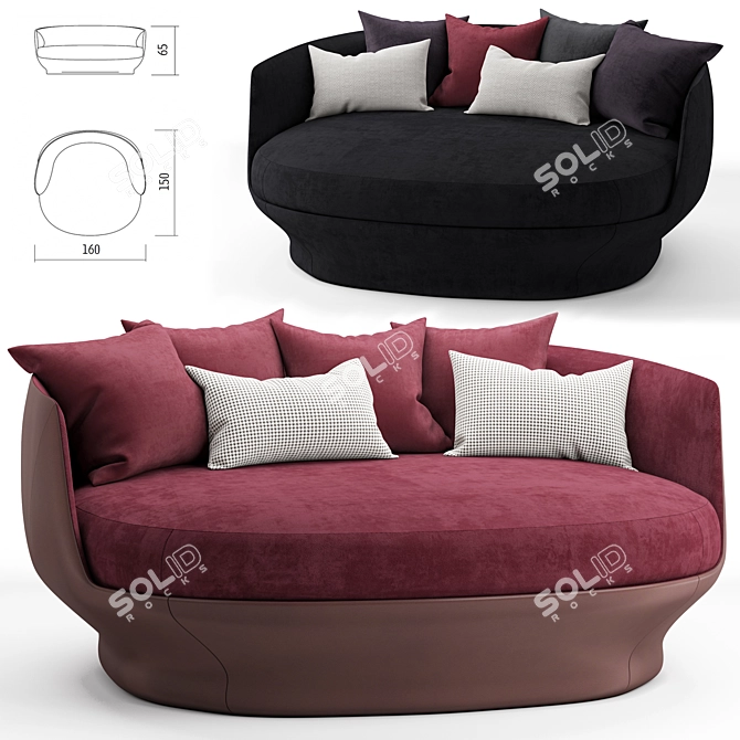 Giorgetti All Around Loung: The Perfect Lounging Companion 3D model image 1