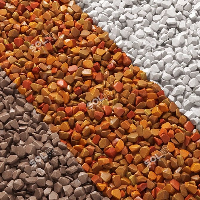 Gravel Stone Rock Road N1: Decorative Gravel 3D model image 6